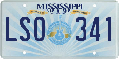 MS license plate LSO341