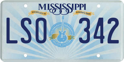 MS license plate LSO342