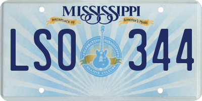 MS license plate LSO344