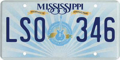 MS license plate LSO346