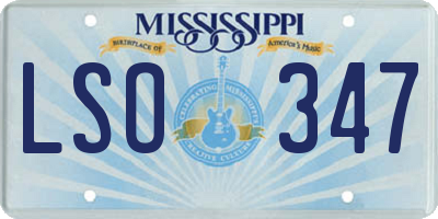 MS license plate LSO347