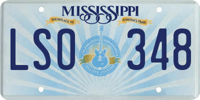 MS license plate LSO348