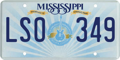 MS license plate LSO349