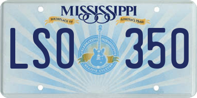 MS license plate LSO350