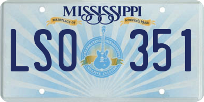 MS license plate LSO351