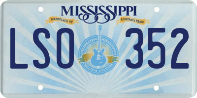 MS license plate LSO352