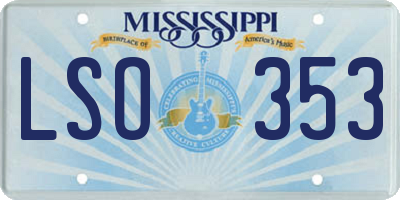 MS license plate LSO353