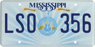 MS license plate LSO356