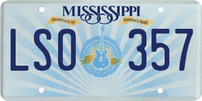 MS license plate LSO357