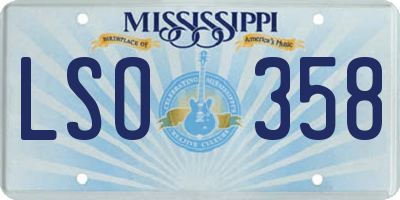 MS license plate LSO358