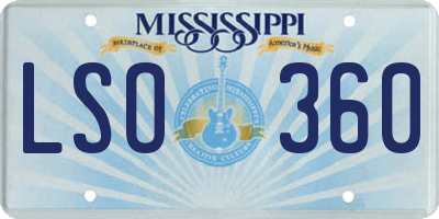 MS license plate LSO360