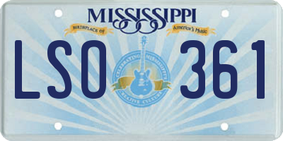 MS license plate LSO361