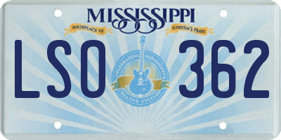 MS license plate LSO362