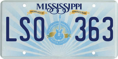 MS license plate LSO363