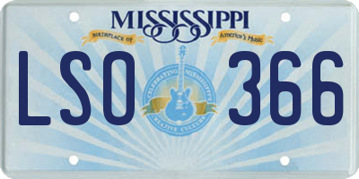 MS license plate LSO366