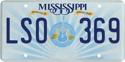 MS license plate LSO369