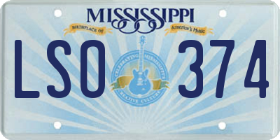 MS license plate LSO374