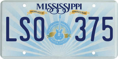 MS license plate LSO375