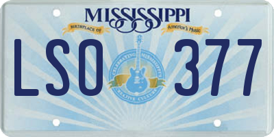 MS license plate LSO377