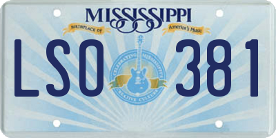 MS license plate LSO381