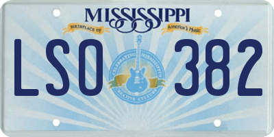 MS license plate LSO382