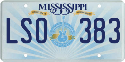 MS license plate LSO383