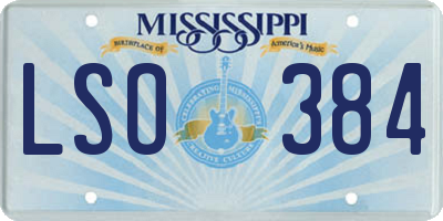 MS license plate LSO384