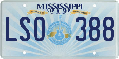 MS license plate LSO388