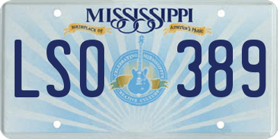 MS license plate LSO389