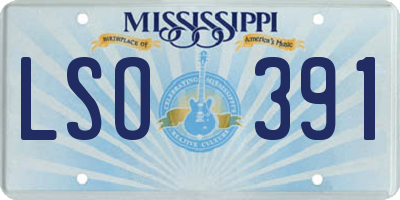 MS license plate LSO391