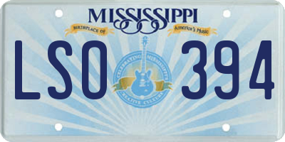 MS license plate LSO394