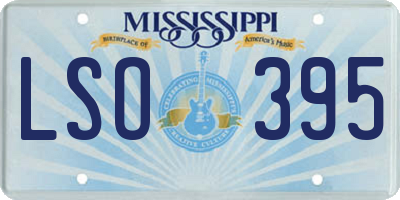 MS license plate LSO395