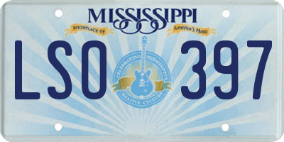 MS license plate LSO397