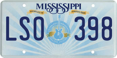 MS license plate LSO398