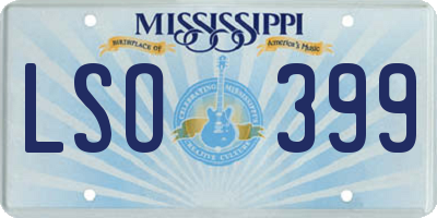 MS license plate LSO399