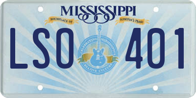 MS license plate LSO401