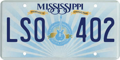 MS license plate LSO402