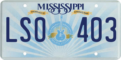MS license plate LSO403