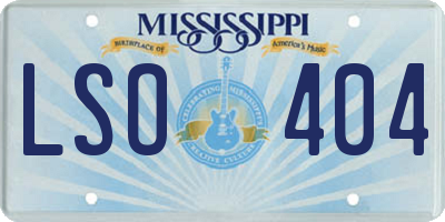 MS license plate LSO404
