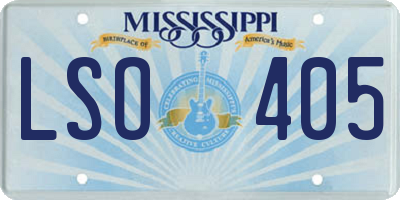 MS license plate LSO405