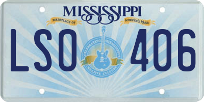 MS license plate LSO406