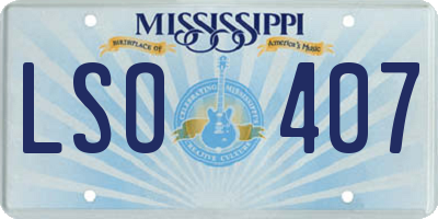 MS license plate LSO407
