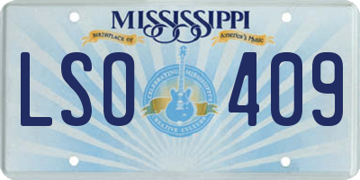 MS license plate LSO409