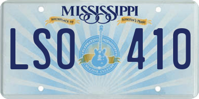MS license plate LSO410