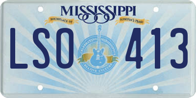 MS license plate LSO413