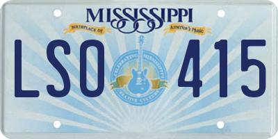 MS license plate LSO415