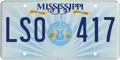 MS license plate LSO417