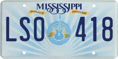 MS license plate LSO418