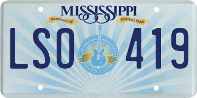MS license plate LSO419