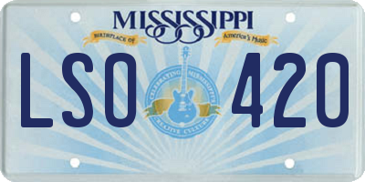 MS license plate LSO420